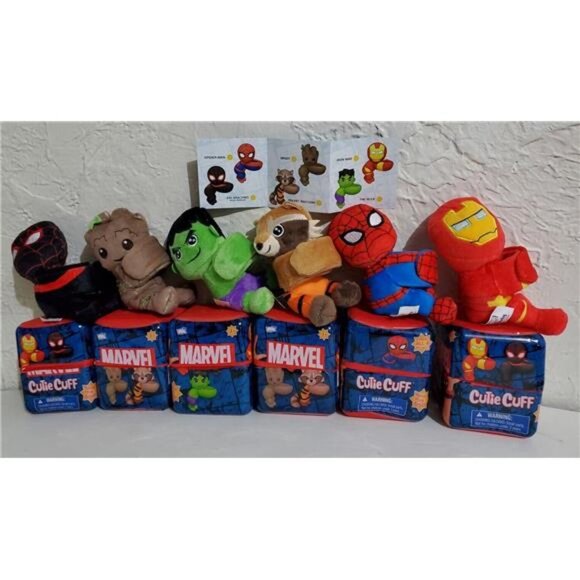 MARVEL Disney Cutie CuffPlush Ironman, Spiderman, Groot, Rocket Raccoon, Hulk,